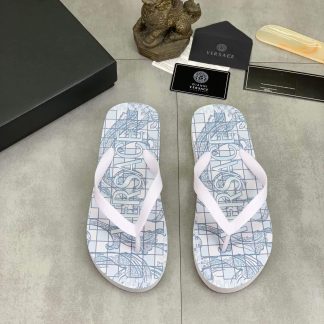 Versace White Rubber Flip-Flops