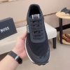 BOSS Mixed Materials Black Trainer with Knit Upper