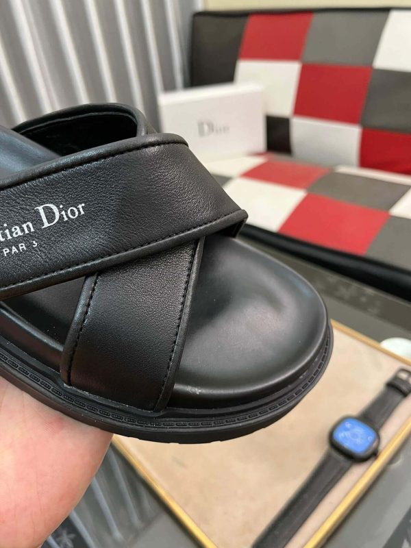 Dior Alias Black Leather Sandals