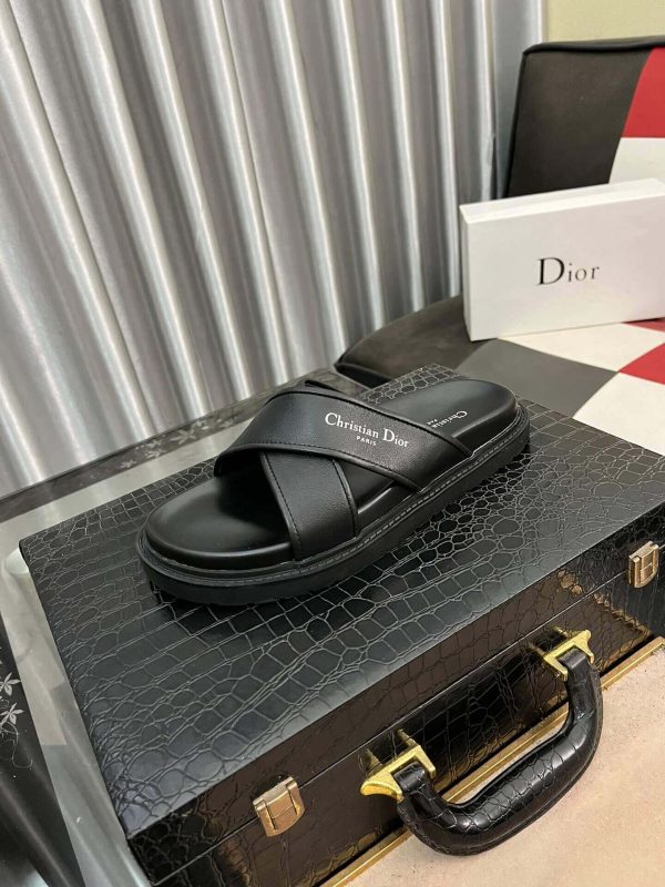 Dior Alias Black Leather Sandals