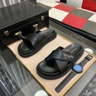 Dior Alias Black Leather Sandals