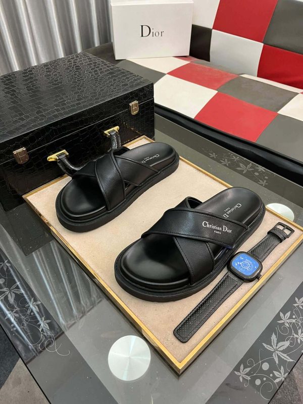 Dior Alias Black Leather Sandals