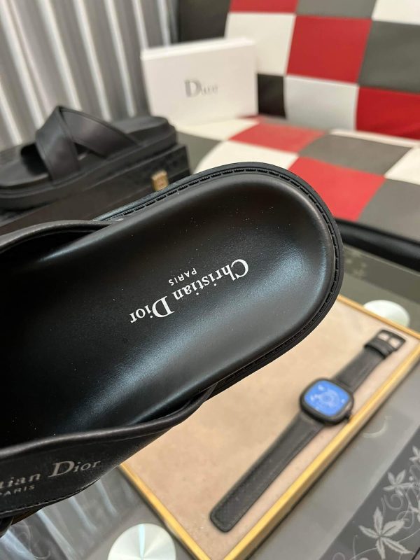 Dior Alias Black Leather Sandals