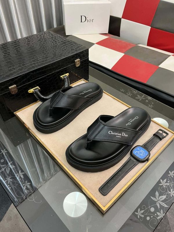 Dior Black Thong Sandals