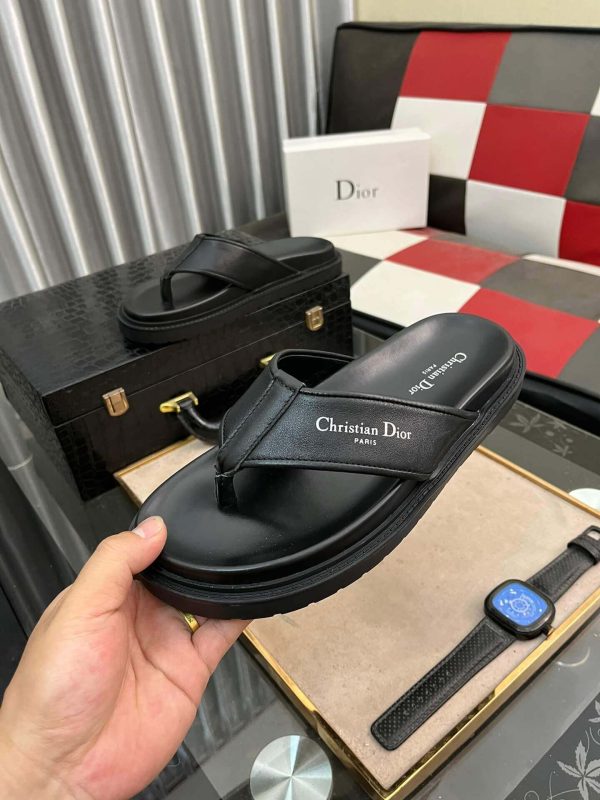 Dior Black Thong Sandals
