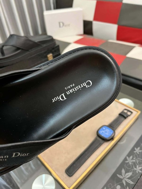 Dior Black Thong Sandals
