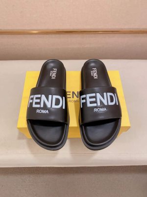 Fendi Roma Slides Black