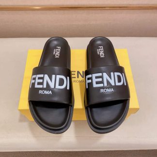 Fendi Roma Slides Black