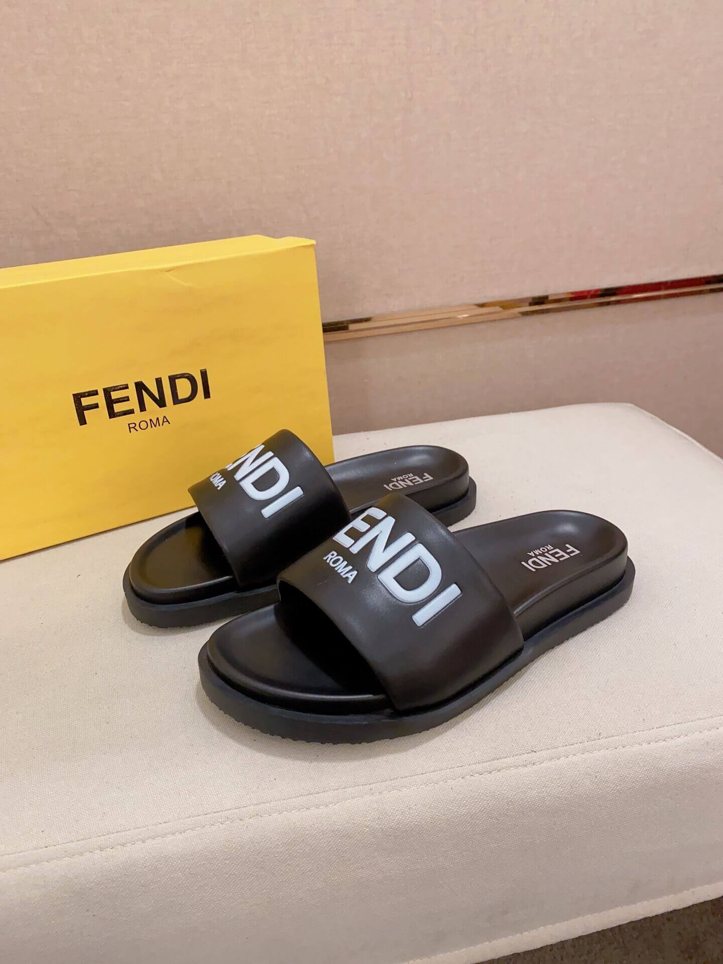 Fendi Roma Slides Black 6 Fendi Roma Slides Black - Image 6