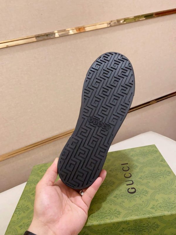 Gucci Ace Black GG Supreme Canvas Trainer with Web