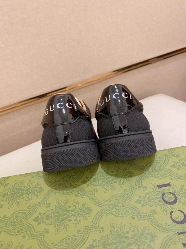 Gucci Ace Black GG Supreme Canvas Trainer with Web