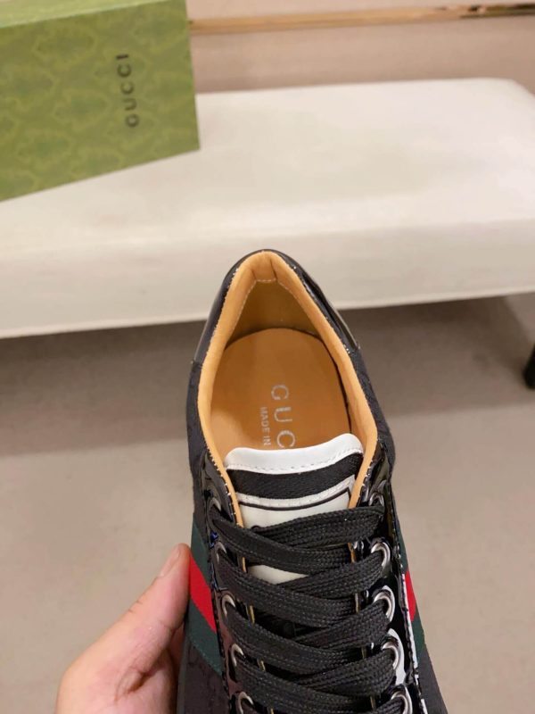 Gucci Ace Black GG Supreme Canvas Trainer with Web