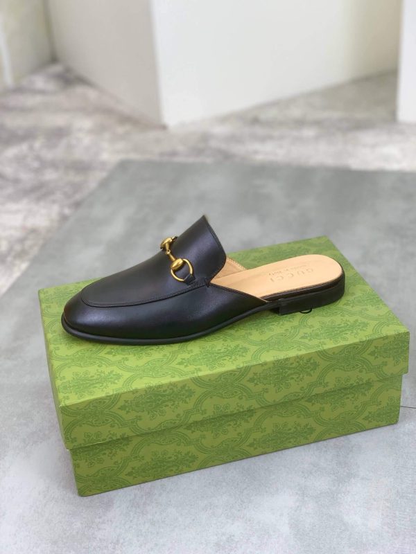 Gucci Black Leather Princetown Slipper