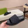 Gucci Black GG Suede Slide Sandal