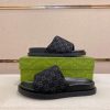 Gucci Black GG Suede Slide Sandal