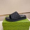 Gucci Black GG Suede Slide Sandal