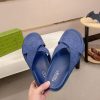 Gucci Blue GG Suede Criss-Crossing Strap Slide Sandal
