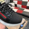 Gucci Black Jumbo GG Canvas Trainer with Web Stripe