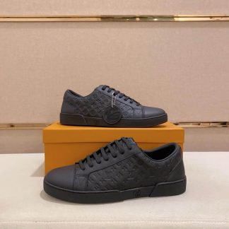 Louis Vuitton Black Embossed Smooth Leather Match Up Sneaker