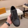 Louis Vuitton Black Embossed Smooth Leather Match Up Sneaker