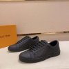 Louis Vuitton Black Embossed Smooth Leather Match Up Sneaker