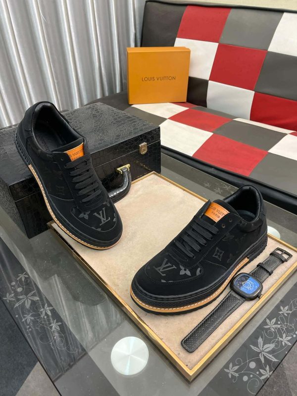 blackLouisVuittonsneakerwiththebrand_smonogrampatternsubtlyembossedonthesideandtoe._9 Louis Vuitton LV Trainer Sneaker in Black Monogram Leather