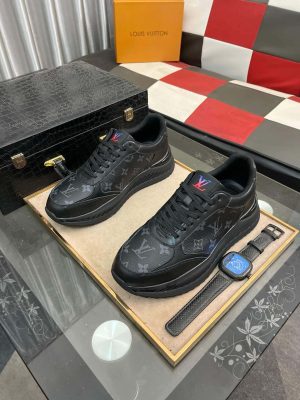 Louis Vuitton Run Away Sneaker in Black Monogram Canvas