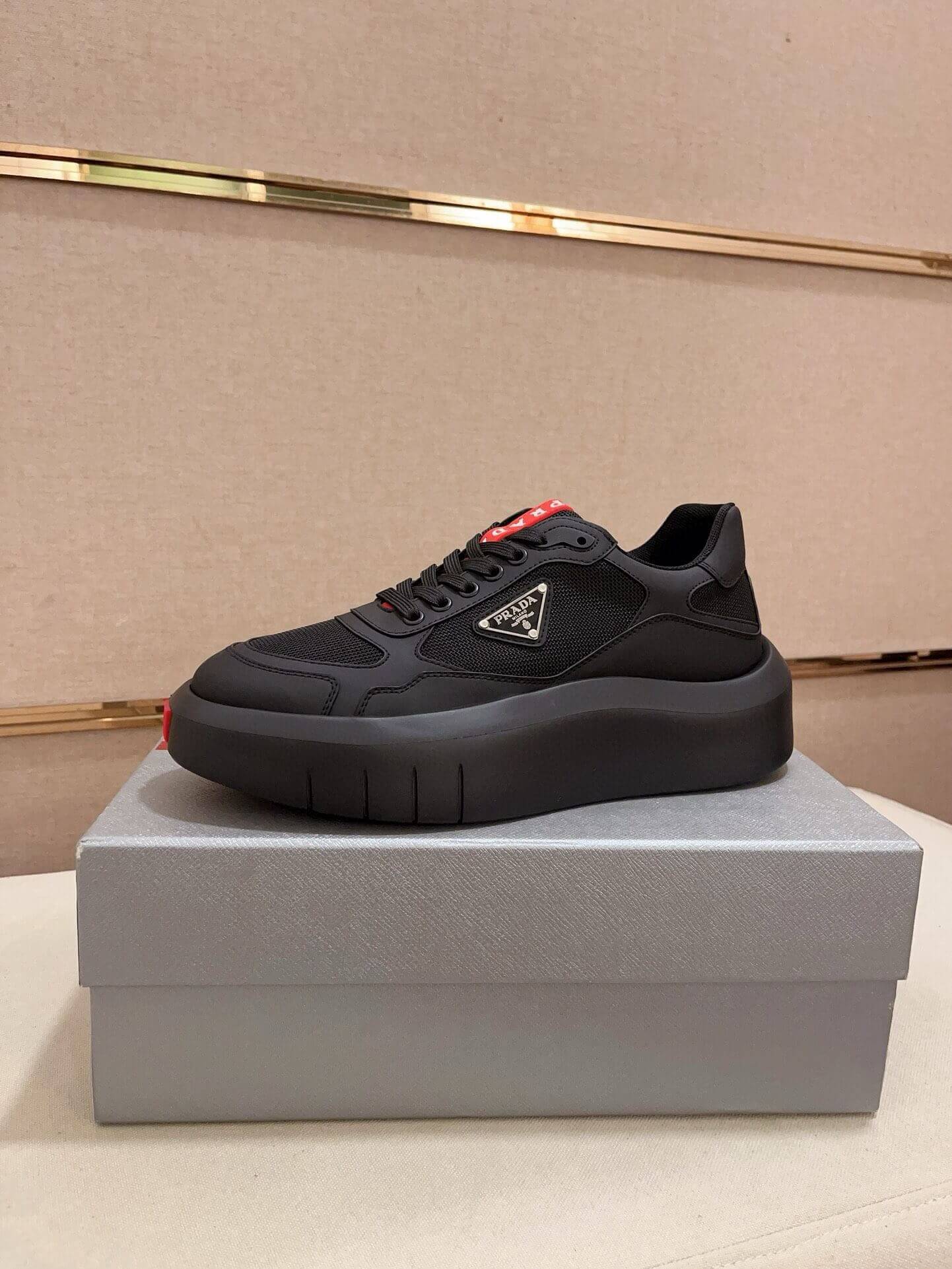 Prada America's Cup Re-Nylon Sneaker in Black 4 Prada America's Cup Re-Nylon Sneaker in Black - Image 4