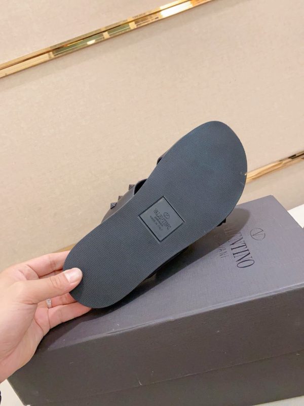 Valentino Garavani Rockstud Sandal in Black Leather