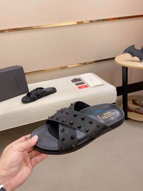 Valentino Garavani Rockstud Sandal in Black Leather