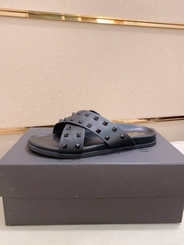 Valentino Garavani Rockstud Sandal in Black Leather