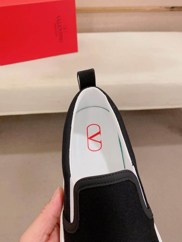 Valentino Garavani VLTN Black Canvas Slip-On Sneakers
