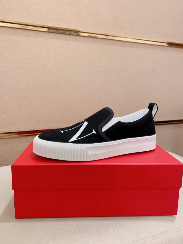 Valentino Garavani VLTN Black Canvas Slip-On Sneakers