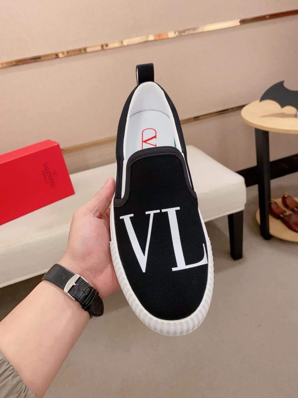 Valentino Garavani VLTN Black Canvas Slip-On Sneakers