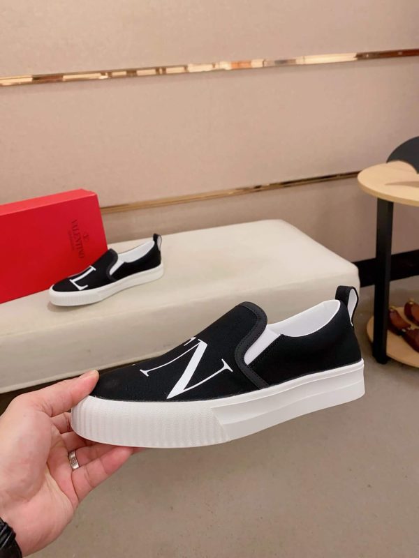 Valentino Garavani VLTN Black Canvas Slip-On Sneakers
