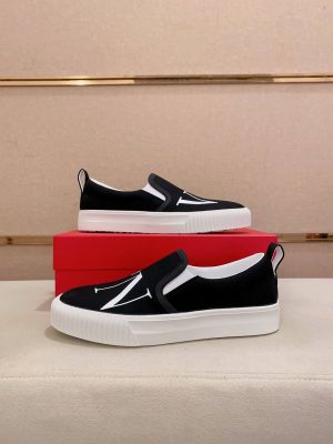 Valentino Garavani VLTN Black Canvas Slip-On Sneakers