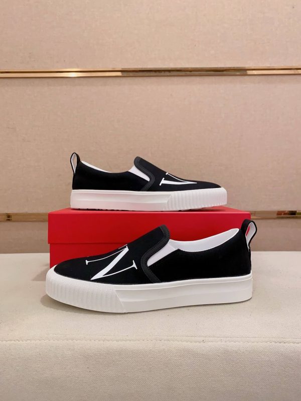 Valentino Garavani VLTN Black Canvas Slip-On Sneakers