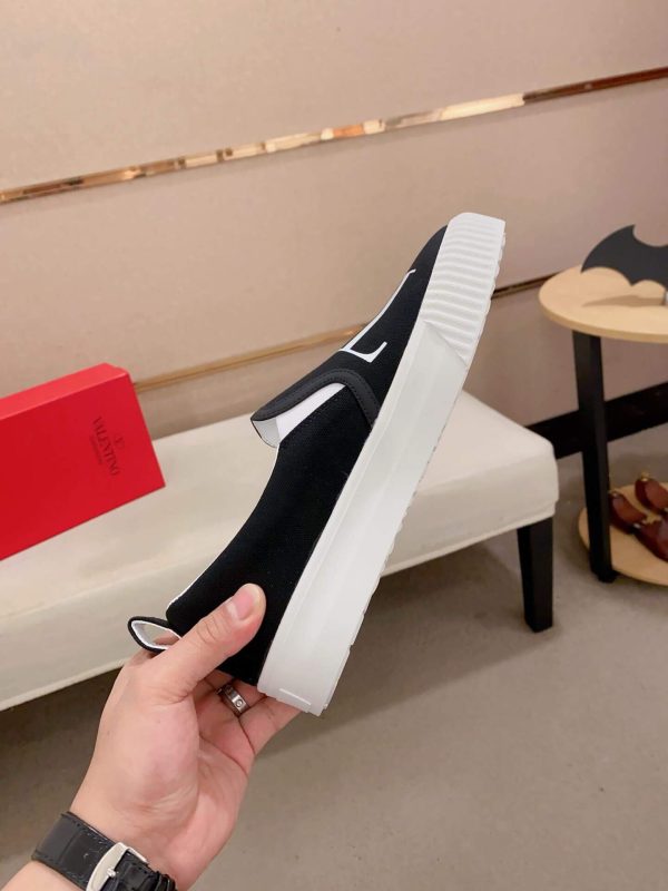 Valentino Garavani VLTN Black Canvas Slip-On Sneakers