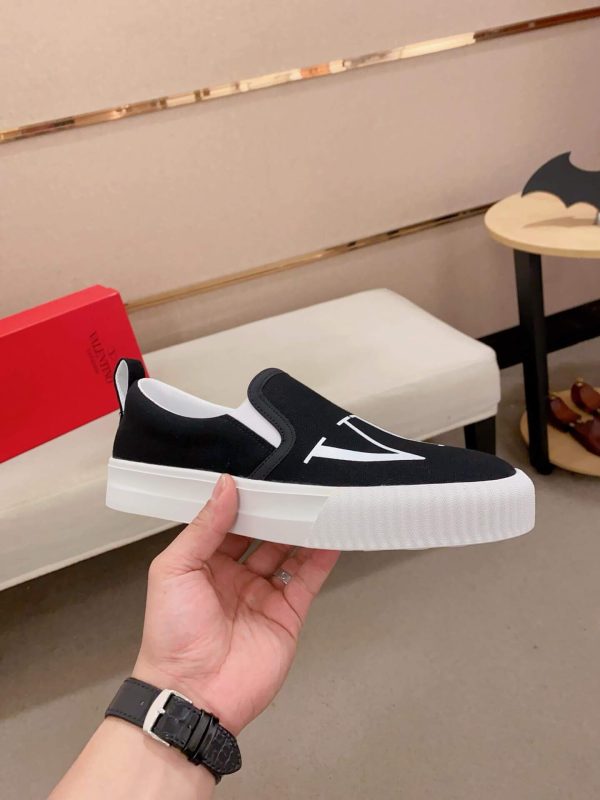 Valentino Garavani VLTN Black Canvas Slip-On Sneakers
