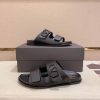 Valentino Garavani VLogo Sandals in Black Leather