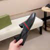Gucci Men's Black Leather Loafer with Web