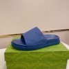 Gucci Blue GG Suede Slide Sandal