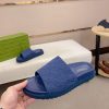 Gucci Blue GG Suede Slide Sandal