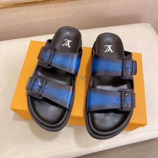 LV Venice Mule in Blue Smooth Leather