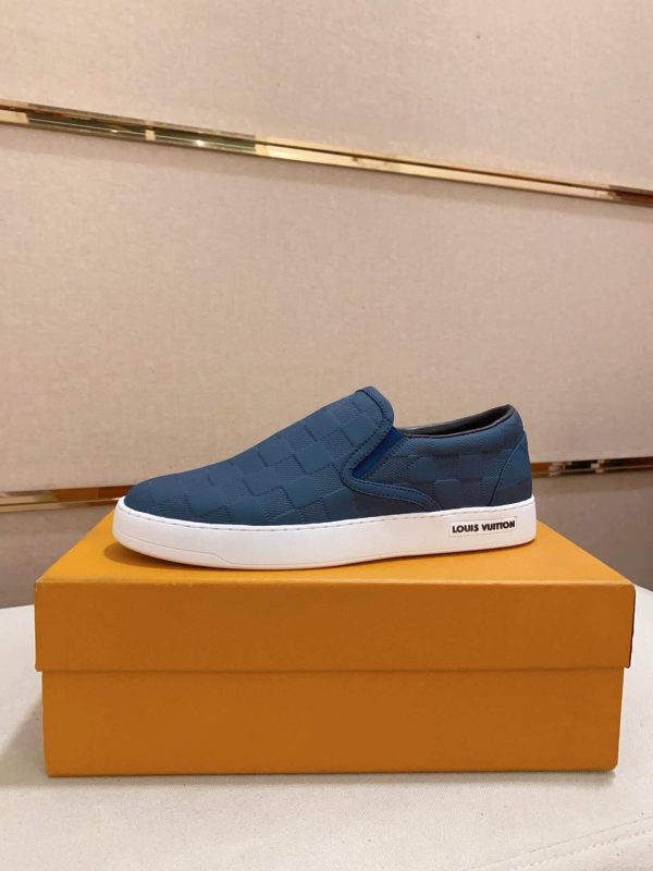 blueLouisVuittonmen_sslip-onshoe_3 LV Blue Damier Infini Slip-On Sneaker