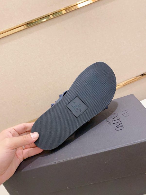 Valentino Garavani Rockstud Sandal in Blue Leather