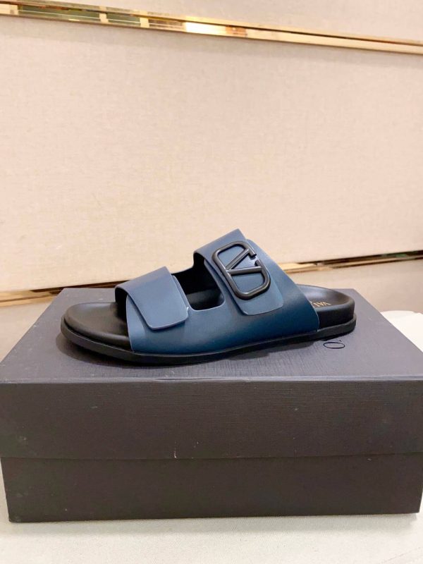 Valentino Garavani VLogo Sandals in Blue Leather