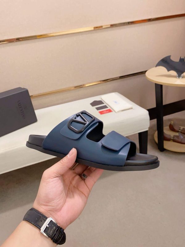 Valentino Garavani VLogo Sandals in Blue Leather