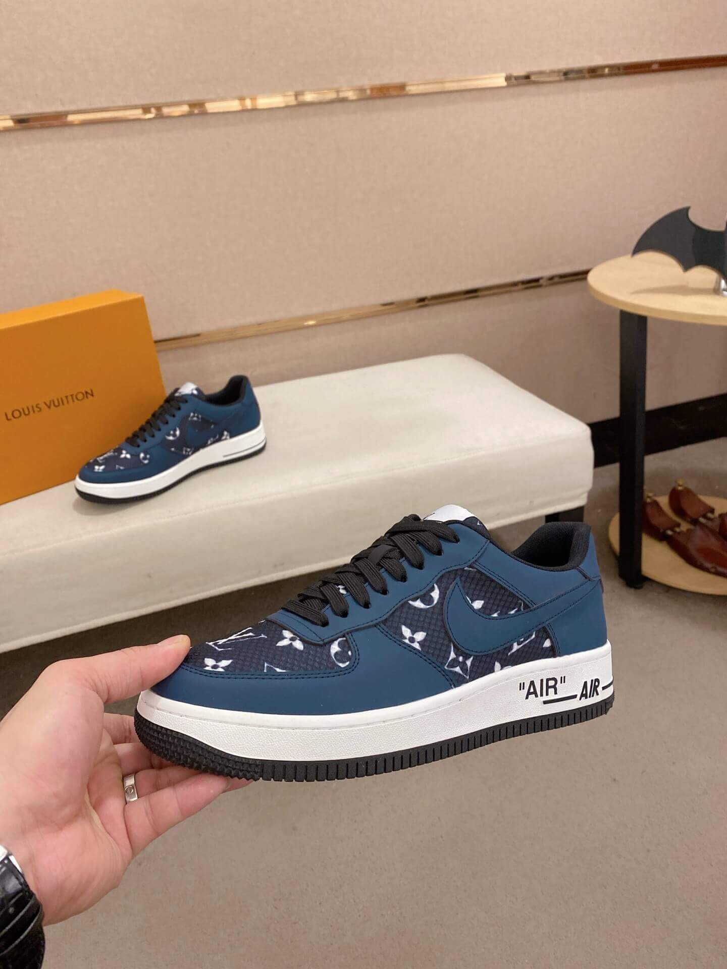 LV X Nike Air Force 1 Low Sneaker in Blue 8 LV X Nike Air Force 1 Low Sneaker in Blue - Image 8