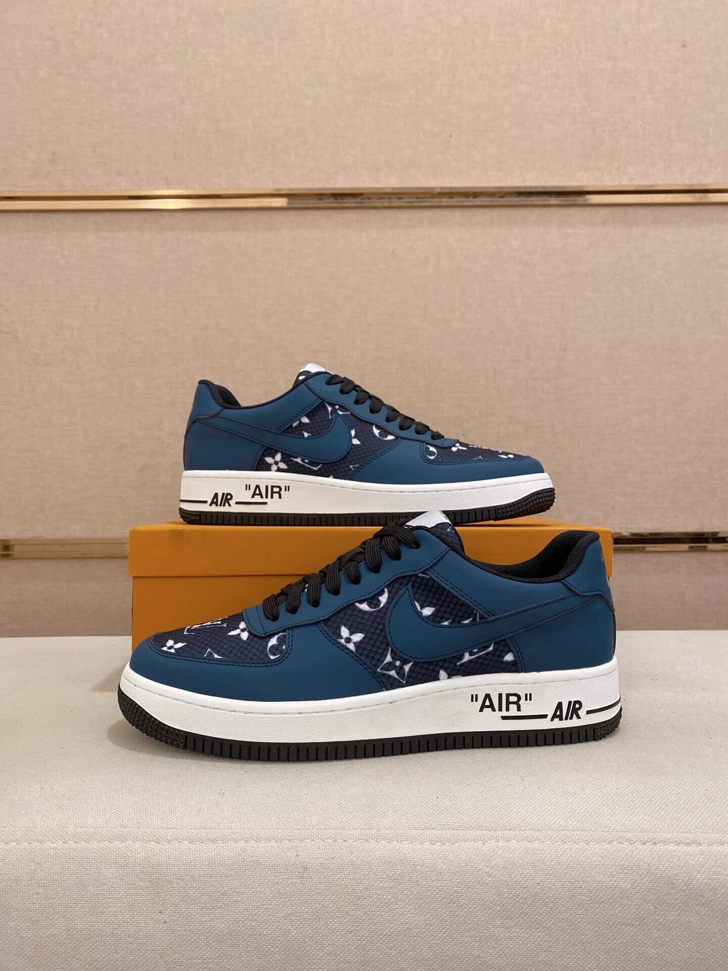 LV X Nike Air Force 1 Low Sneaker in Blue 1 LV X Nike Air Force 1 Low Sneaker in Blue